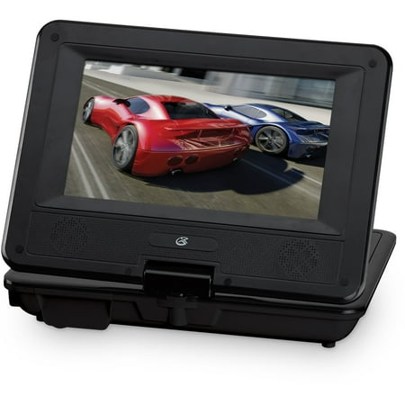 GPX - 7" Widescreen Portable DVD Player with Swivel Screen - Black