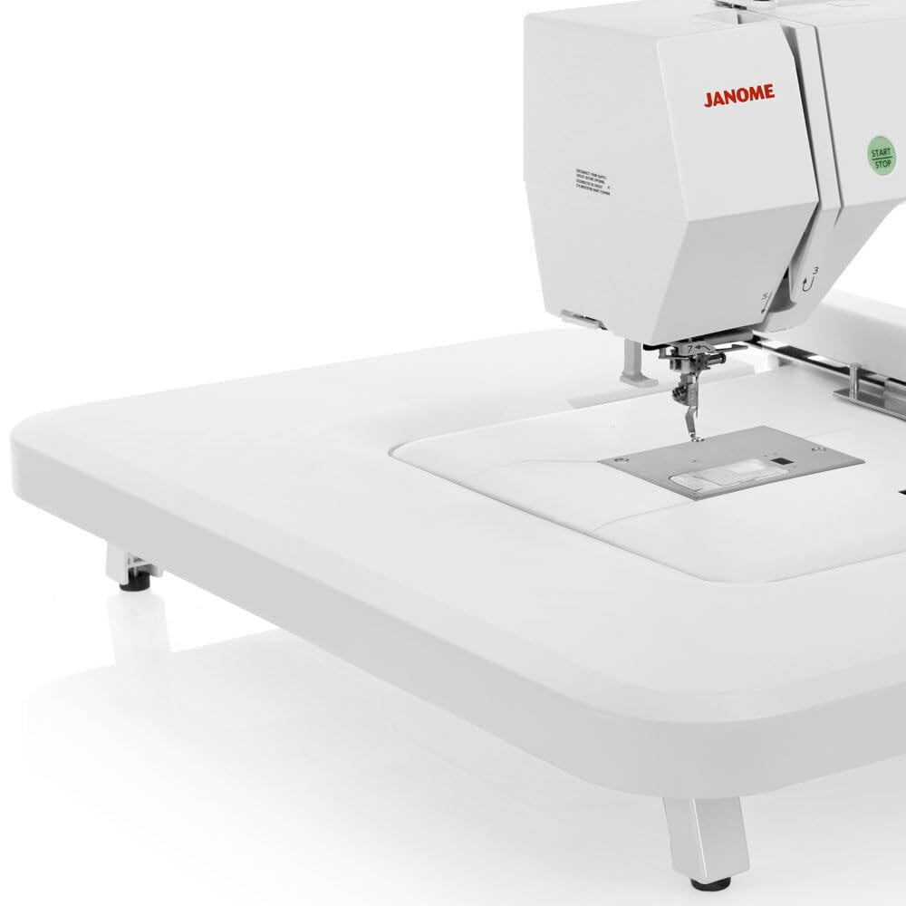 Janome Memory Craft 550e LE Embroidery Machine Bundle - Includes Genuine 5-Spool Thread Stand + Janome RE10B 3.9" x 1.6" Embroidery Hoop