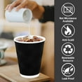 thumbnail image 4 of Disposable Coffee Cups 12 oz 100 Pack, Paper Coffee Cups 12 oz for Hot Drinks or Cold Beverages, Insulated Corrugated Ripple Wall Cup for Office, Cafe, Home or Travel (Black), 4 of 8