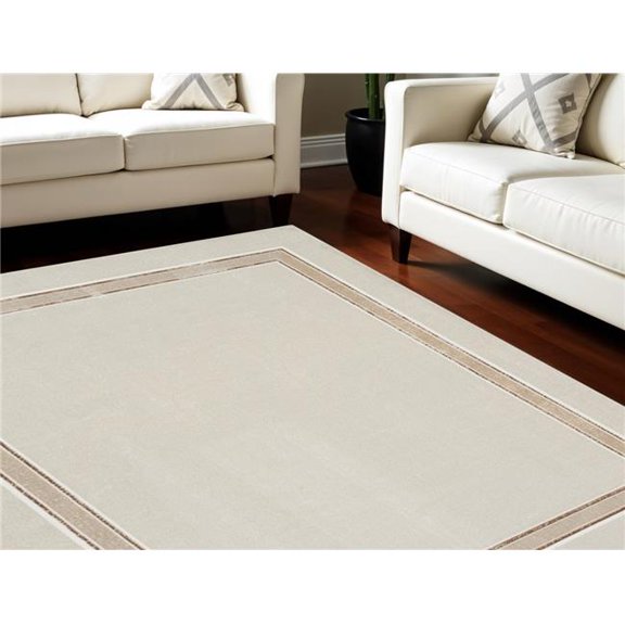 HomeRoots 551380 9 x 12 ft. Geometric Non Skid Rectangle Area Rug, Gray, Ivory & Cream