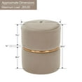 thumbnail image 3 of Duhome Round Ottoman Footstools Velvet with Gold Circle Khaki 1 Pcs, 3 of 7