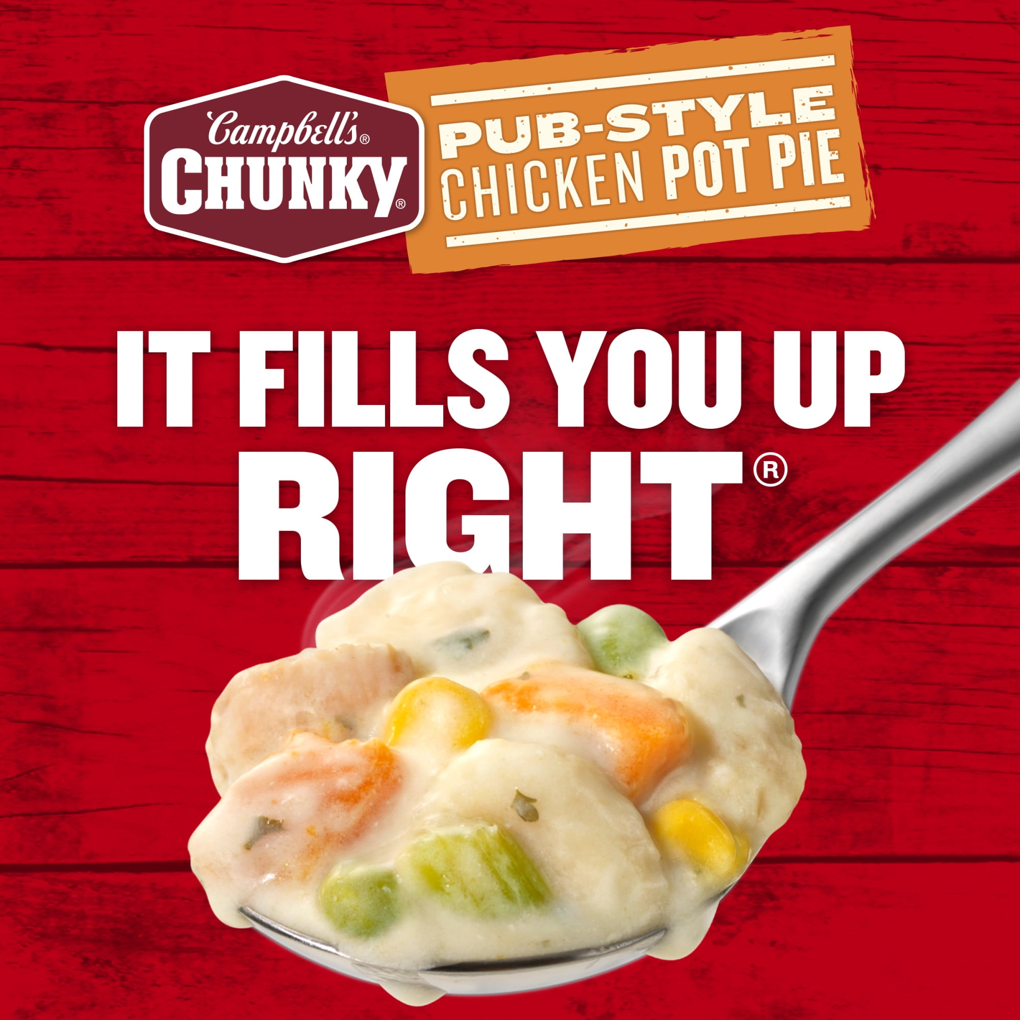 (12 pack) Campbell’s Chunky Soup, Pub-Style Chicken Pot Pie Soup, 18.8 oz Can (12 Pack)