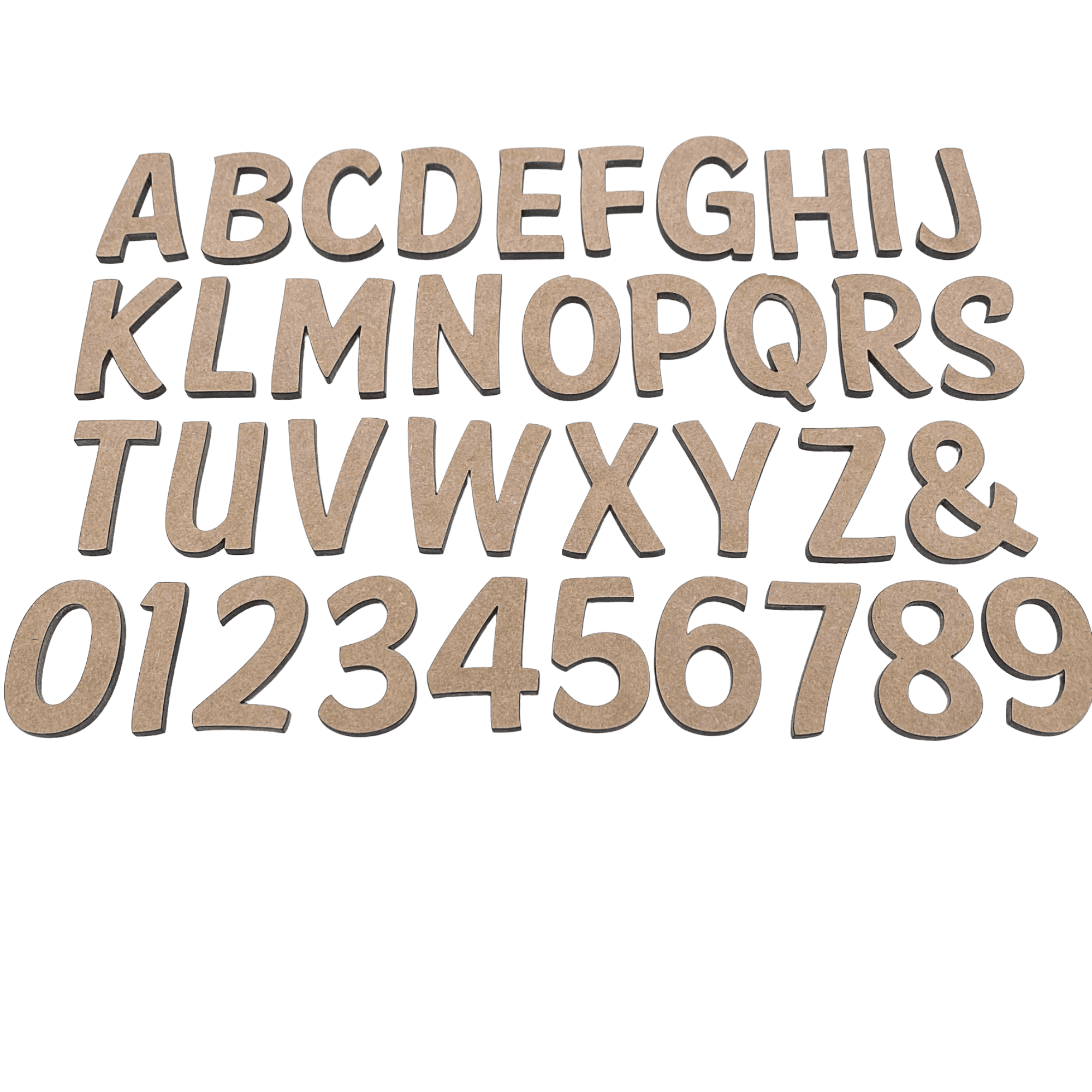 1/2 inch Tall Wood Laser cut 3mm 1/8 Thick Alphabet Letters and Numbers 4  sets