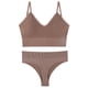 thumbnail image 2 of WILLBEST Brasier Transparente Mujer Conjunto De Lencería De 2 Piezas Con Escote En V Y Sin Costuras Para Mujer, Sin Relleno, Sujetador Y Tanga, 2 of 3