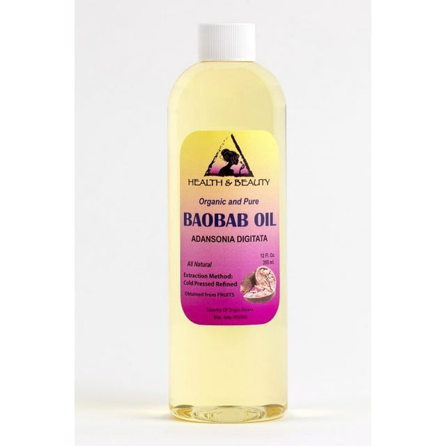 Huile de Baobab Raffinée Biologique Support Pressée à Froid premium Fraîche 100 % pure 36 oz