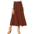 thumbnail image 1 of Jupe Plissée à Pois Taille Haute pour Femmes, Jupe Midi Évasée avec Poches, 1 of 6