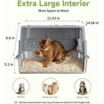 thumbnail image 2 of Enclosed Stainless Steel Litter Box, XL Covered MetalPan Includes Mat Scoop, 2 of 7