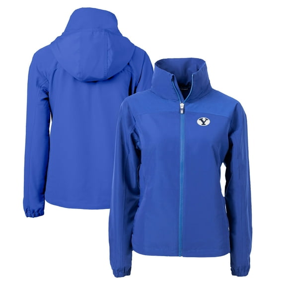 Women's Cutter & Buck  Royal BYU Cougars Charter Eco Recycled Full-Zip Jacket