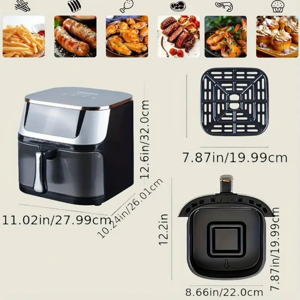 Air Fryer, 10QT Air Fryer Oven Oilless Cooker with Digital LED Touch Screen, 8 Preset Cookings, Dishwasher-Safe Basket