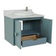 thumbnail image 5 of Bellaterra Home 31" Single wall mount vanity in Aqua Blue finish top with White quartz and round sink, 5 of 7