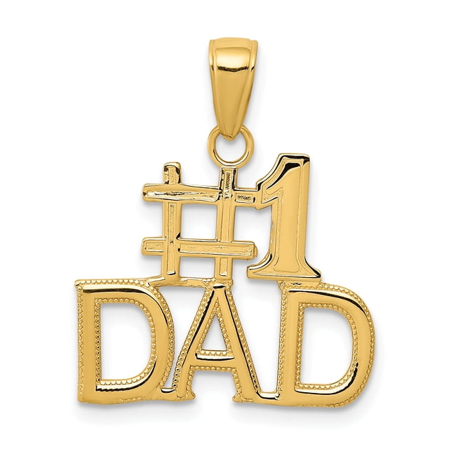 14k Yellow Gold Best Dad Necklace Charm Pendant Father For Dad Mens For Him