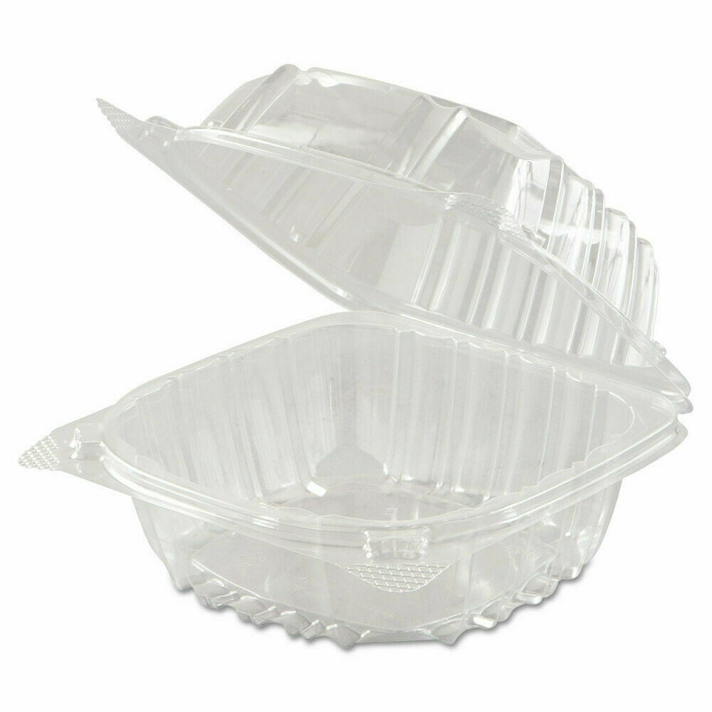 Dart 5" Containers Clear Hinged Plastic Food Take Out To-Go/Clamshell 100 Pack 