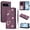 Darkpurple, variant on ELEHOLD Shock-Absorbent 3D Bling Diamond Pearl Decoration PU Leather Wallet Cell Phone Case with Wrist Strap for Google Pixel 10 /10 Pro, Purple