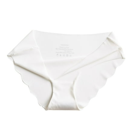 White X-Large Women s Ice Silk Seamless Ladies Cotton Underwear Panties Sports Low Waist Lady Slim Waist Trainer Plus Size Briefs