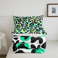 thumbnail image 5 of Animal Print Bedding Set Twin Cheetah Print Comforter Set, Leopard Duvet Insert Africa Safari Wildlife Quilt Comforter, Black White Green Teal Bedding Comforters & Sets for All Seasons Soft, 5 of 6