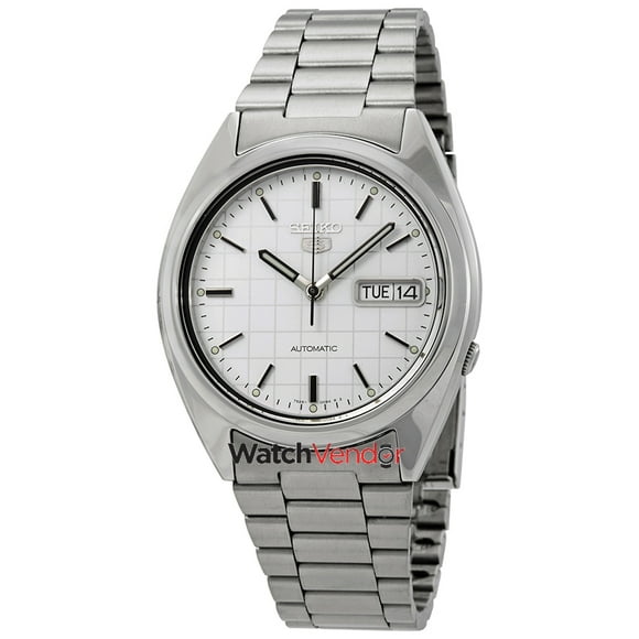 Seiko Series 5 Automatic White Grid Dial Men's Watch SNXF05