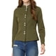 thumbnail image 2 of Chaqueta Informal Con Cuello Levantado, Liviana, De Manga Larga, Con Broches Al Frente Para Mujer Verde M, 2 of 6