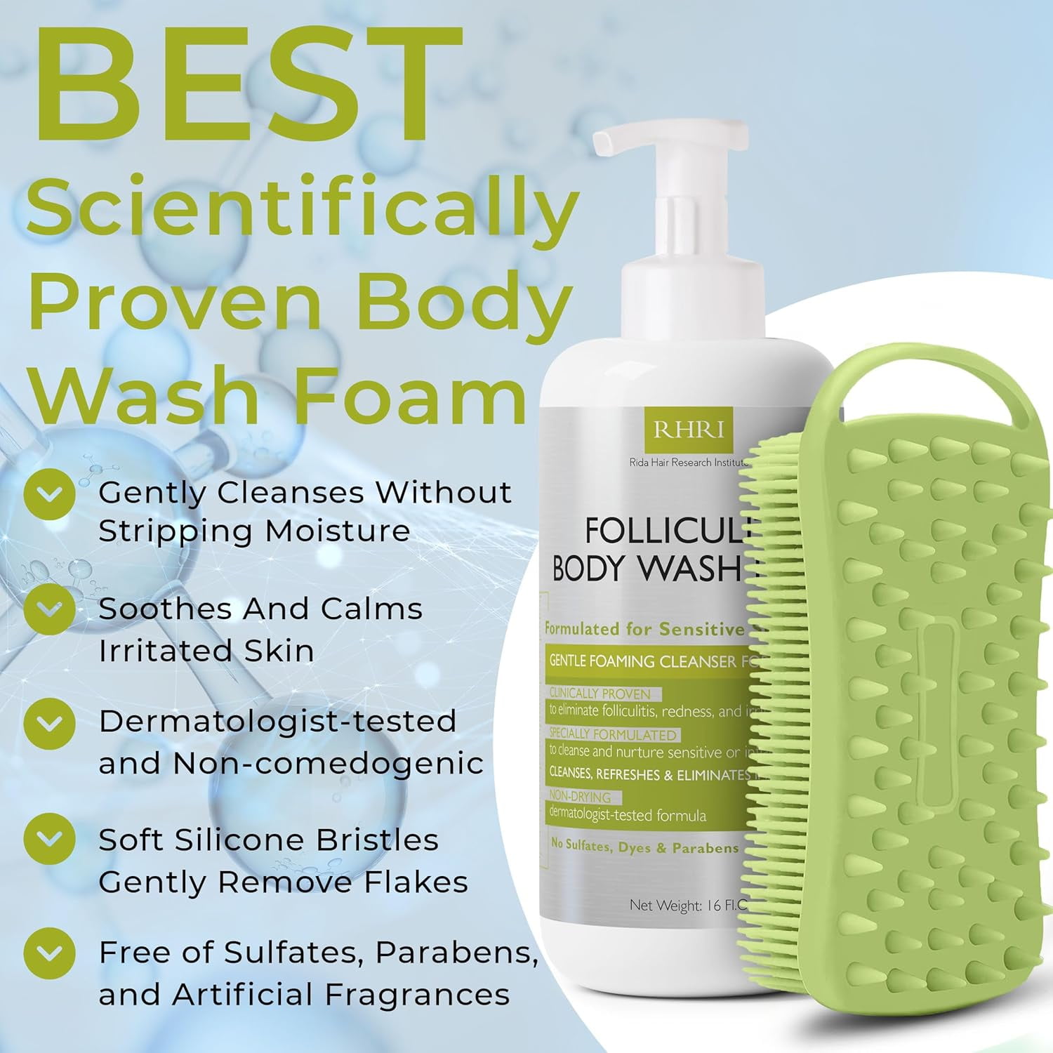 Folliculitis Body Wash Foam | Sensitive Skin Body Wash for Redness & Irritation