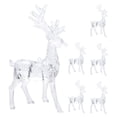 thumbnail image 1 of 6 piezas de adornos de renos transparentes para decoración de fiestas navideñas, decoraciones colgantes de bricolaje, figuras de renos de escritorio para celebraciones de Navidad e invierno, 1 of 6