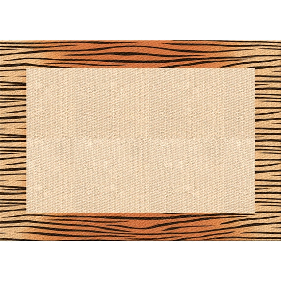 Ahgly Company Indoor Rectangle Patterned Golden Blonde Gold Area Rugs, 7' x 9'