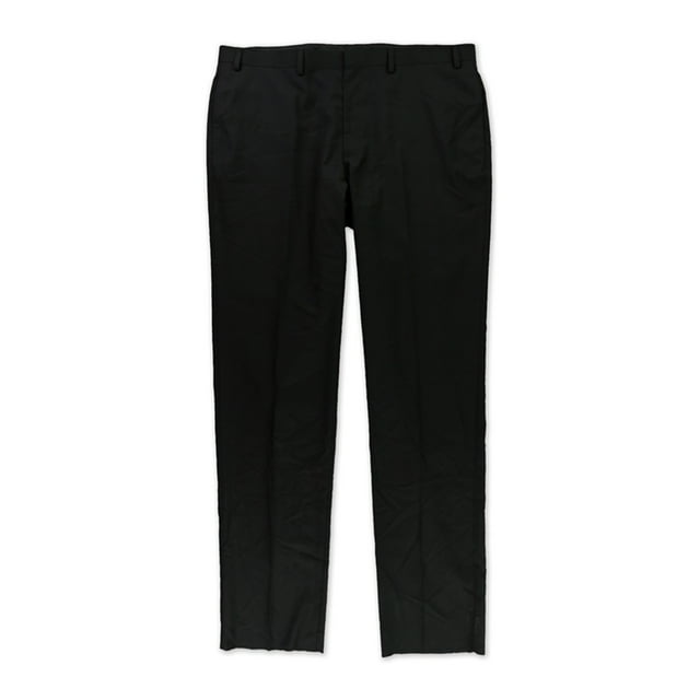 Marc New York Pantalon Habillé pour Homme à devant Plat Uni, Noir, 46W x 40L