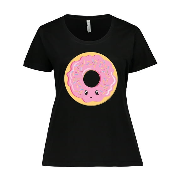 Inktastic Light Pink Donut Women's Plus Size T-Shirt