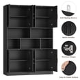 thumbnail image 4 of Homfa 8 Door Pantry Cabinet with Adjustable Shelves，71”H Storage Cabinet with Open Cubes for Kitchen, Dining Room, Black, 4 of 7