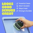 thumbnail image 5 of Brite by Scotch-Brite Palm Scrubber with Drain + Dry Stand, Household and Kitchen Sponge with Comfy Grip, 1 Scrub Sponge with Soap Dispenser, 5 of 14