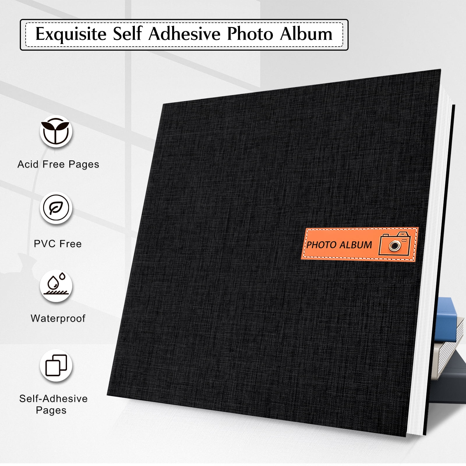 cherished memories 60 Pages Large photo album with self adhesive pages - perfect for photo paper 4x6 5x7 8x10, sticker book, and scrapbook supplies - stylish binder to preserve your moments