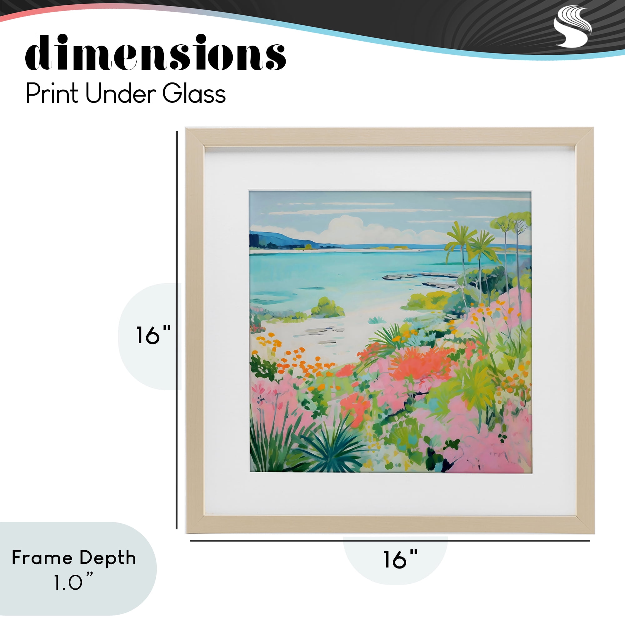 Stupell Industries Tropical Coast Blooming Shoreline Birch Framed Print Under Glass, design by Creative Studio