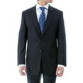 thumbnail image 1 of Luxurious High Quality Dark Navy Blue Pinstripe Light Weight Double Vented Ultra Smooth Fabric, 1 of 1