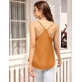 thumbnail image 3 of EKOUAER Womens Satin Cami Tops 2 Pack V Neck Silk Camisole Tank Top Spaghetti Strap Racerback Camis Blouse Shirt, 3 of 5