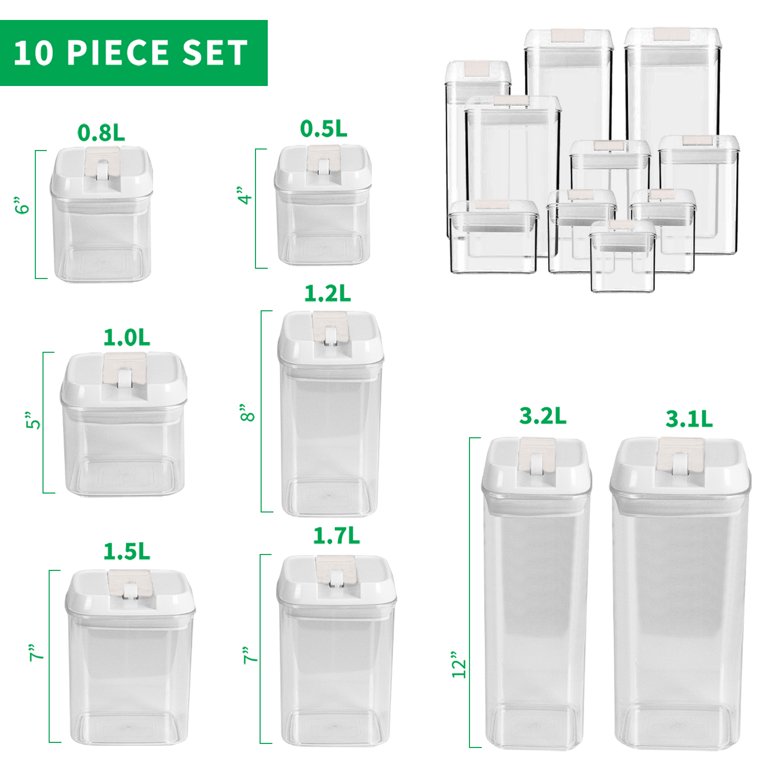 Dejuan Glass Food Storage Container - Set of 10