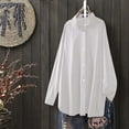 thumbnail image 5 of outfmvch long sleeve shirts for women plus size solid pocket loose casual button long sleeve shirt womens tops white, 5 of 8