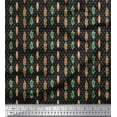 thumbnail image 1 of Soimoi Black Rayon Fabric Feathers Tribal Print Fabric by Yard 42 Inch Wide, 1 of 1