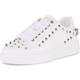 thumbnail image 6 of Guess Renatta Women's Lace Up Synthetic Stud Trainers In Cream Size 9.5, 6 of 6