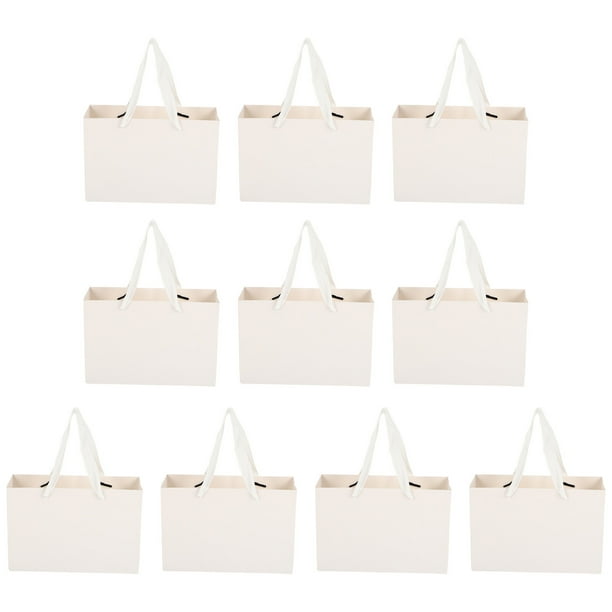 Bolsas de papel duraderas, bolsas de papel para compras, bolsas de papel de regalo con asa, 10 Uds.