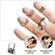 thumbnail image 3 of Púas para el pulgar ajustables de acero inoxidable, púas para el dedo índice ahuecadas, 8 unidades, 3 of 6