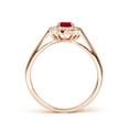 thumbnail image 2 of ANGARA Natural Princess Diana Inspired Ruby Ring with Diamond Halo in 14K Rose Gold for Women (Size-6x4mm) | July Birthstone, Birthday, Anniversary, Jewelry Gift for Women | Natural Ruby Ring, 2 of 9