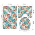 thumbnail image 3 of Pioneer Flower Floral Print Pattern Bathroom Rugs Sets 3 Piece,Toilet Cover Set,Absorbent Non Slip Bathroom Mats Sets with U-Shaped Contour Rug Toilet Rug Set, 3 of 5