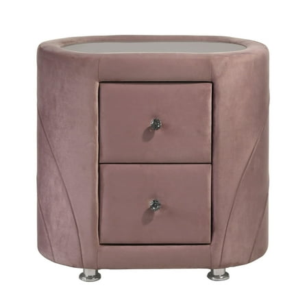 Newboti Furniture Pink Upholstered 2-drawer Nightstand 26772