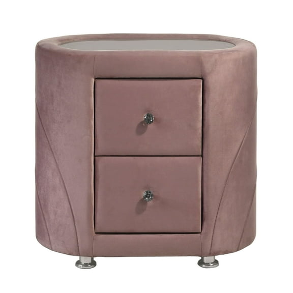 Newboti Furniture Pink Upholstered 2-drawer Nightstand 26772