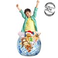 thumbnail image 3 of Psychedelic Storage Toy Bag Chair, Grunge Style Hippie Eastern Like Indonesian Folk Effect Design, Stuffed Animal Organizer Washable Bag, Large Size, Pale Blue and Royal Blue, by Ambesonne, 3 of 3