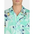 thumbnail image 3 of Bluey Men’s and Big Men’s Palm Trees Graphic Polo Shirt, Sizes S-3XL, 3 of 5