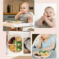 thumbnail image 3 of 4PCS/Set Pack Silicone Baby Feeding Set Baby Led Weaning Supplies Includes Suction Divided Plates Soft Bowl Spoons Forks Adjustable Bib Snack Cup and Straws for Baby, 3 of 6