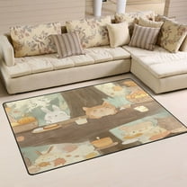 Cute Woodland Animal Soft Polyester Area Rug 31''x20'', Non Slip, Memory Foam, Water Absorbent