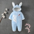 thumbnail image 2 of Fesfesfes Toddler Neutral Baby Bodysuit Boys Girls Color Plush Cute Rabbit Ears Winter Thick Keep Warm Jumpsuit Romper On Sale, 2 of 8