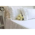 thumbnail image 4 of 2-Pack Bright White Pillow Shams Cases Covers with Ruffles and Embroidery Lace Egypt Cotton King Size 20"X36" Princess Girls Bed, 4 of 9