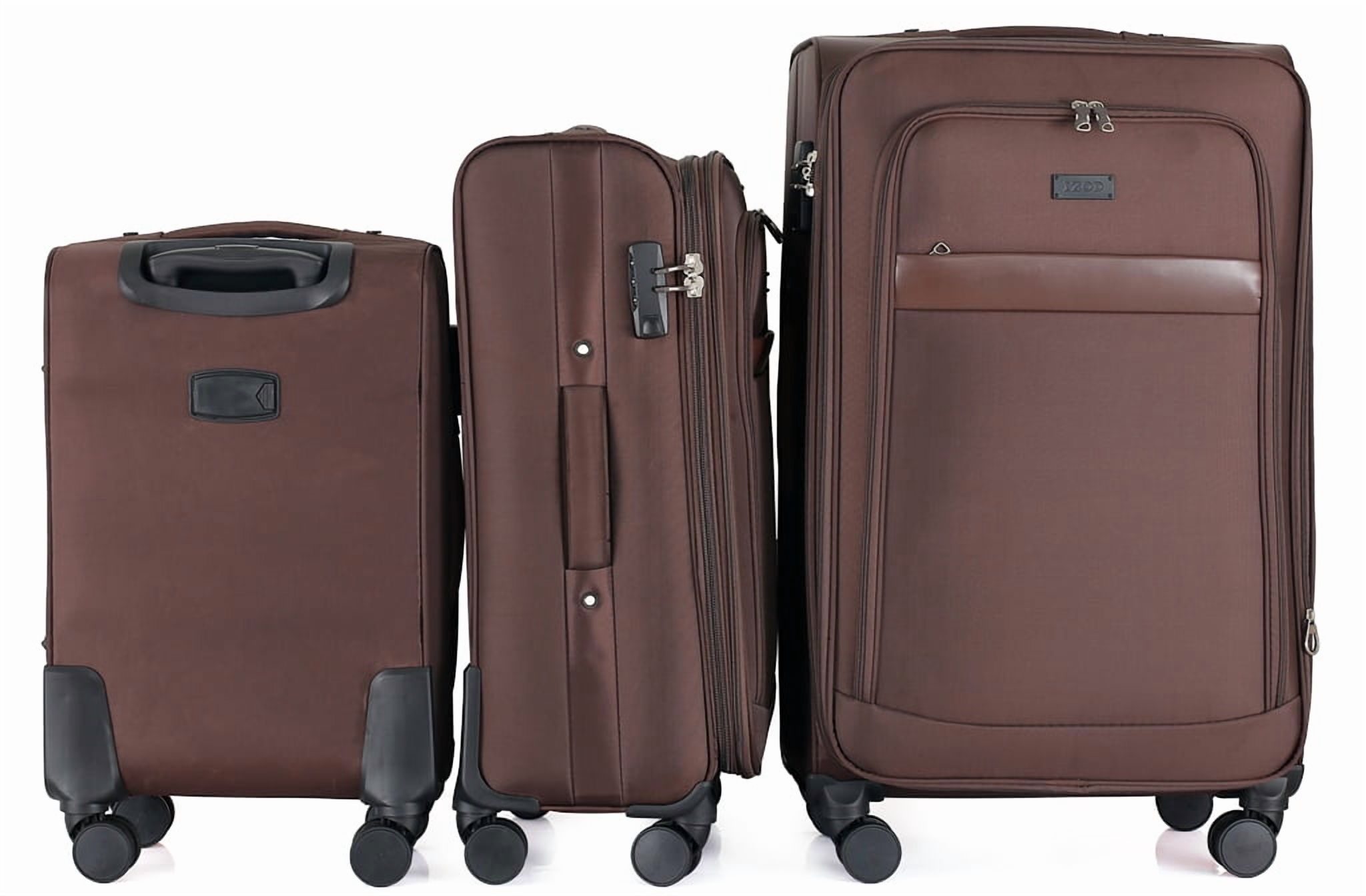 IZOD Noah Soft Shell Lightweight Expandable 360 Dual Spinning Wheels Combo Lock 28", 24", 20" 3 Piece Luggage Set
