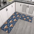 thumbnail image 2 of Highland Cow and Flower Print Anti Fatigue Kitchen Rugs Set Of 2, Non Slip Washable Decorative Floor Mats for Kitchen Sink Laundry, 17"x30" and 17"x47", 2 of 6